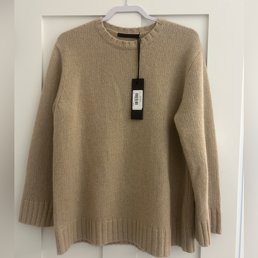 NWT Jenni Kayne Cashmere Amelia Crewneck - Warm Sand - Size Small